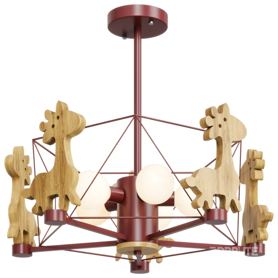 Lovely Deer Wooden Chandelier Image 3