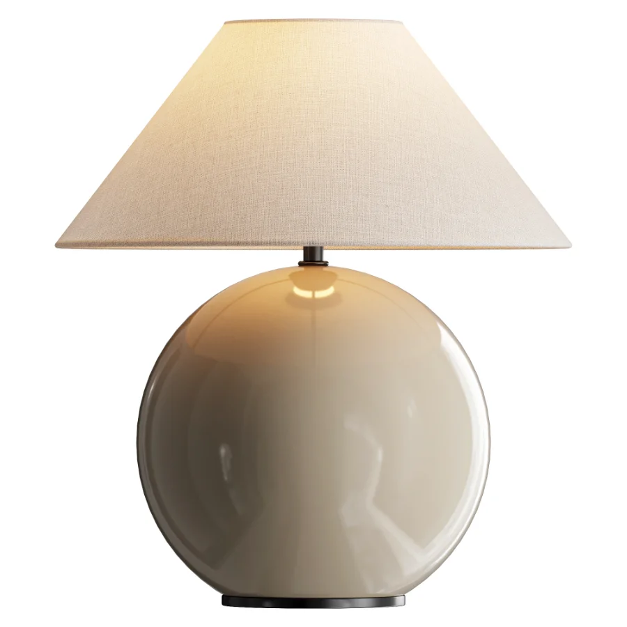 Habitat Circle Cream Ceramic Table Lamp Image 1