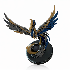 Golden Blue Phoenix Abstract Metal Sculpture - Thumbnail 5