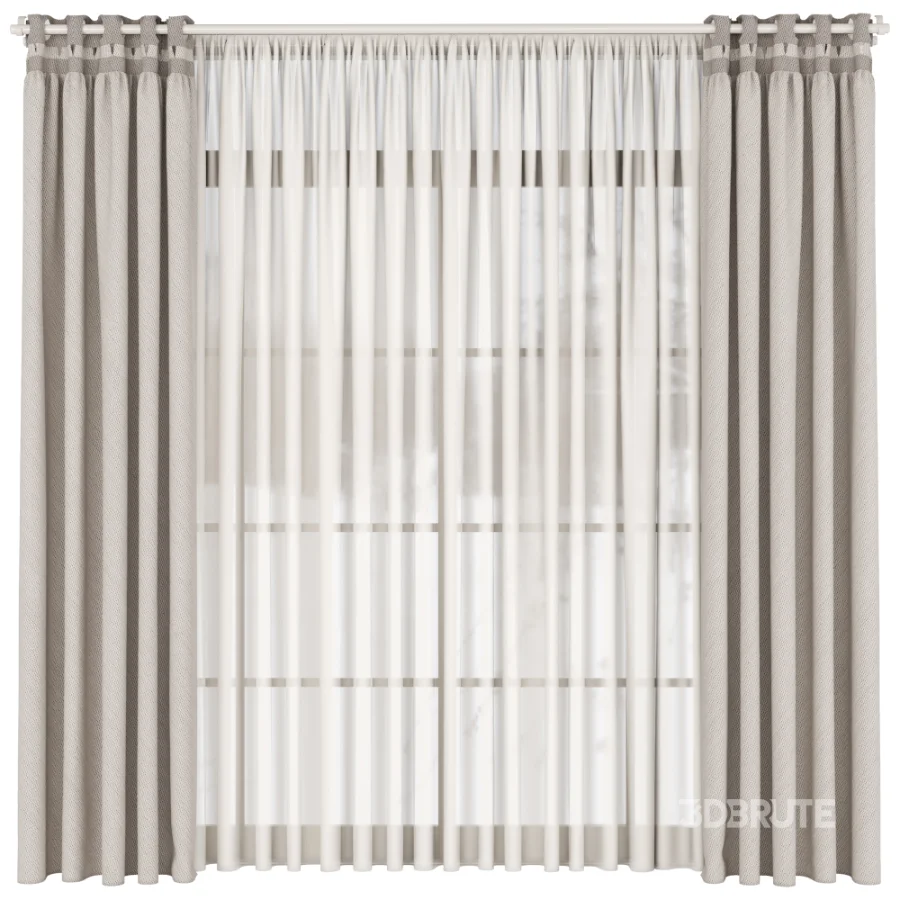 Silk and Cotton Curtain Set 118 Image 1