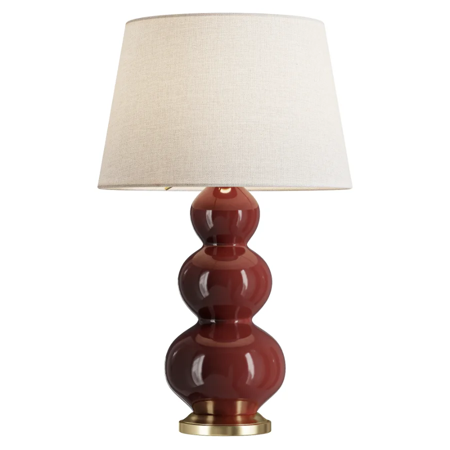 Robert Abbey Triple Gourd Plum Brass Table Lamp Image 1
