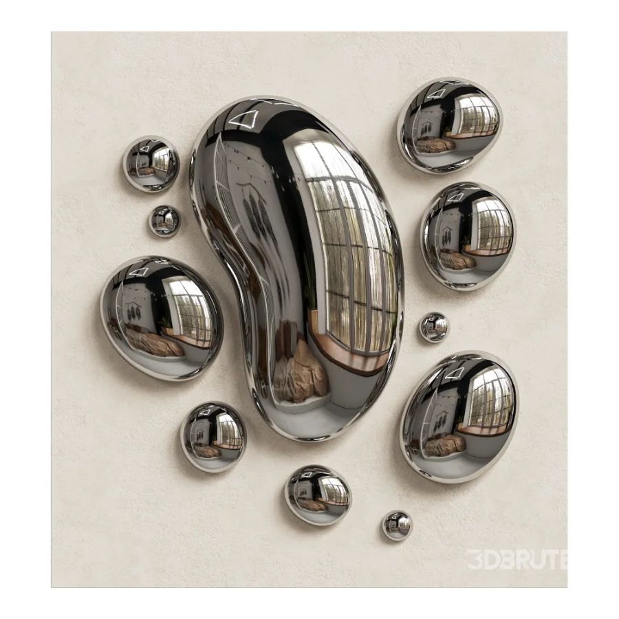 Chrome Bubble Wall Decor 03 Image 3