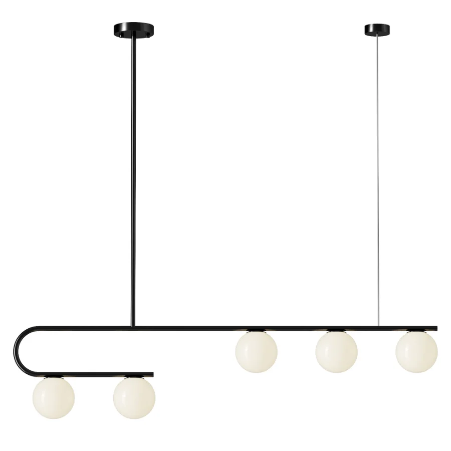 Postmodern Gold Linear Island Pendant Light 5 heads Image 1