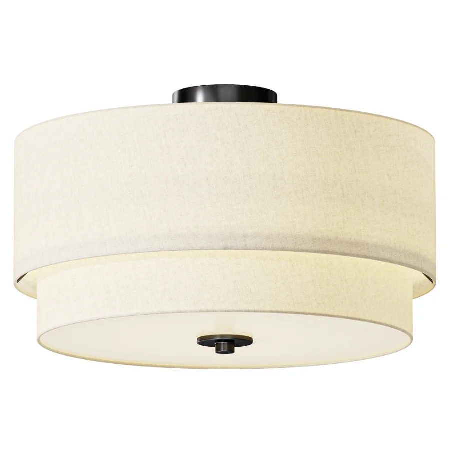 Amia Linen Semi Flush Mount Image 1