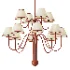 Red Curved Arm Fabric Shade Chandelier - Thumbnail 1