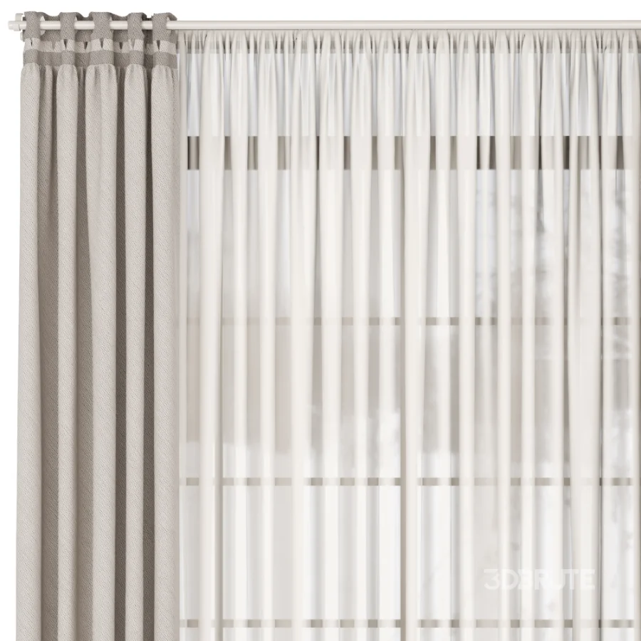Silk and Cotton Curtain Set 118 Image 2