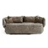 Modern Organic Curved Sofa with Velvet Pillows - Thumbnail 6