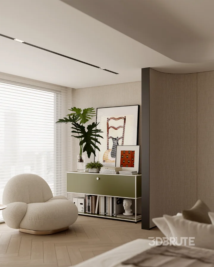 Modern master bedroom dressing room and work room Image 9