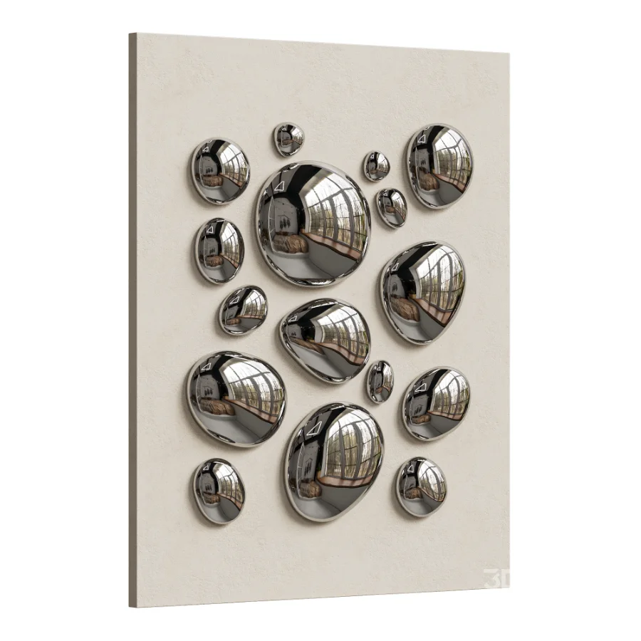 Chrome Bubble Wall Decor 08 Image 4