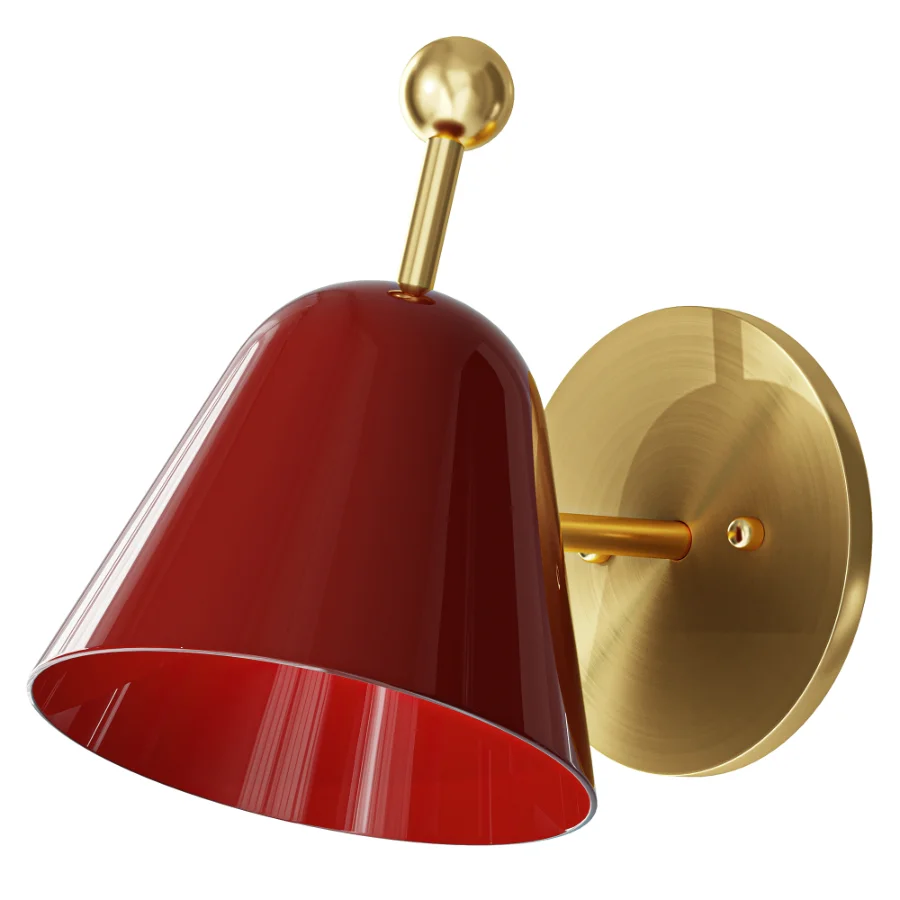 Etsy Modern Brass Burgundy Wall Sconce Image 1