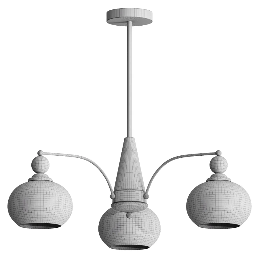 Retro Calliope Chandelier 3 lamps Image 2
