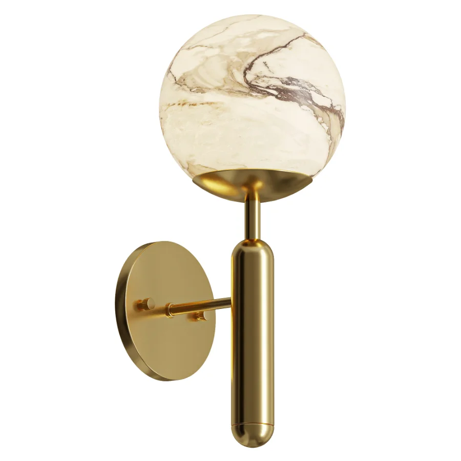 Orla Marble Sphere Wall Sconce Image 2