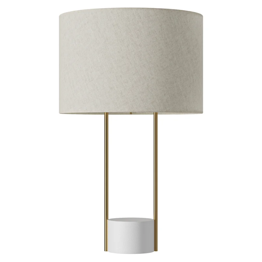West Elm Industrial Outline Marble Linen Table Lamp Image 2