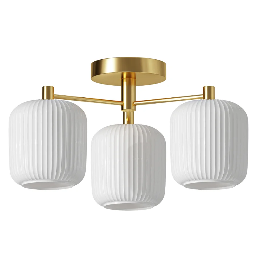 Next Ryker Brass 3 Light Flush Ceiling Light Image 3