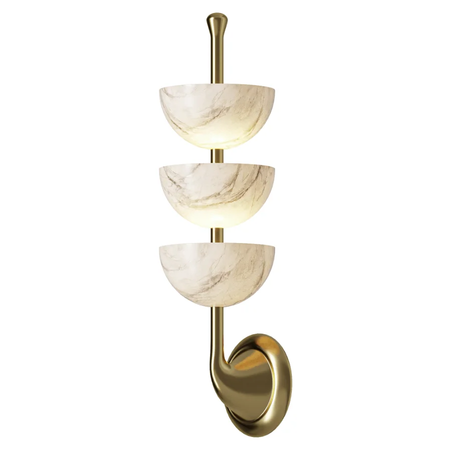 Broxle Athena Marble Copper Wall Light Image 1