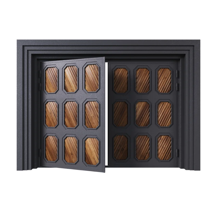 Iron gate with wooden details Image 5