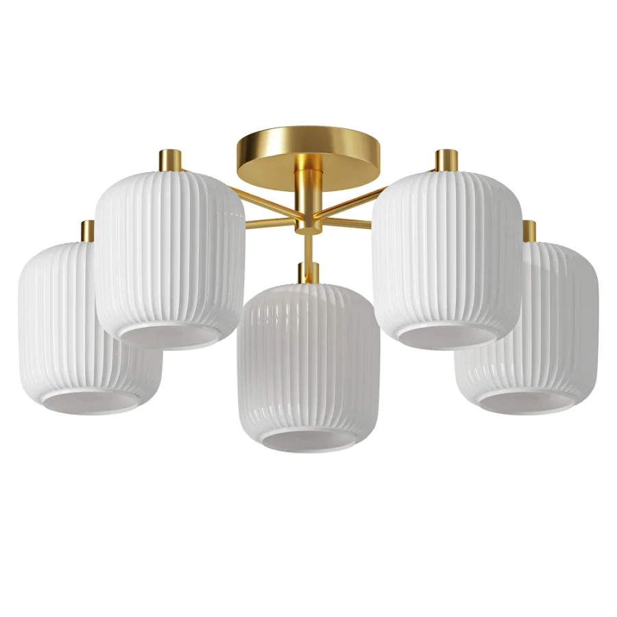 Next Ryker Brass 5 Light Flush Ceiling Light Image 2