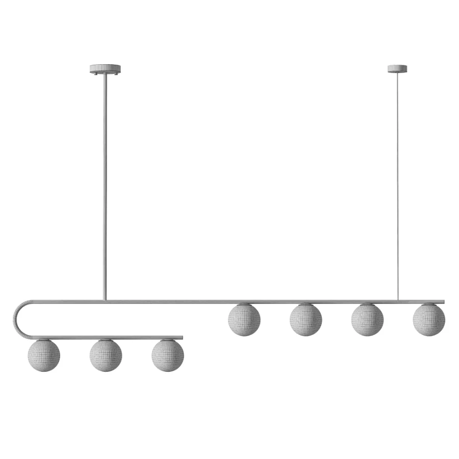 Postmodern Gold Linear Island Pendant Light 7 heads Image 3