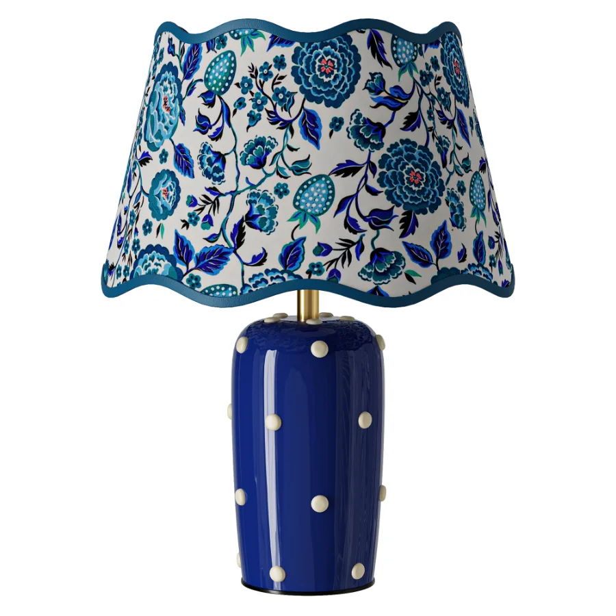 Cath Kidston Blue Strawberry Garden Scallop Spot Table Lamp Image 2