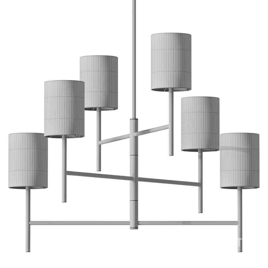 Barbara Barry Key Linen Drum Chandelier 6 Light Image 3