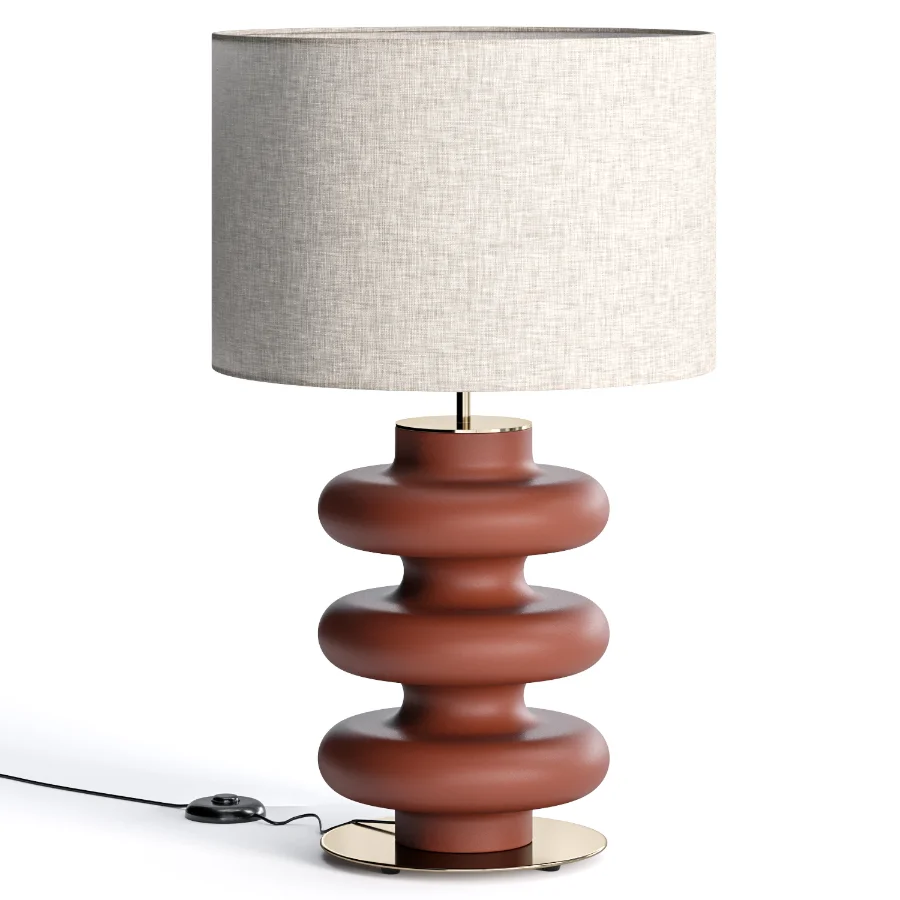 Adon Table Lamp Terracota Metal Matt Brass Image 2
