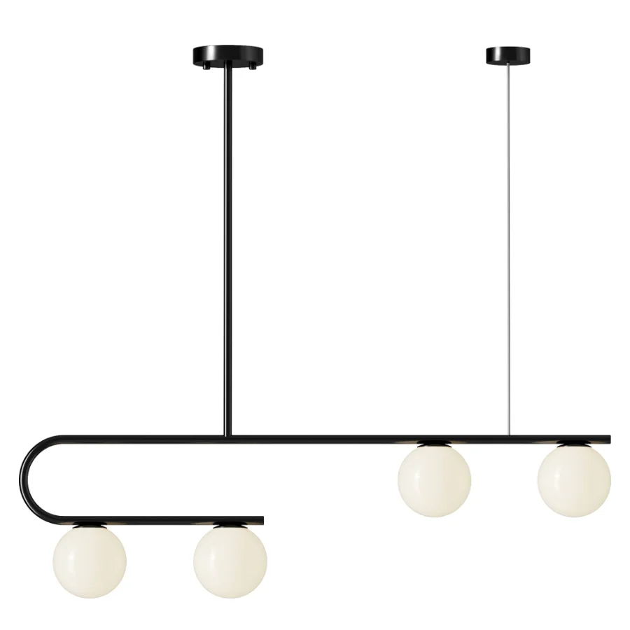 Postmodern Gold Linear Island Pendant Light 4 heads Image 2