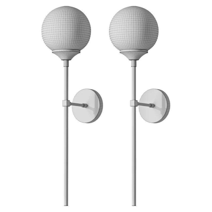 Glass Torch Brass Wall Light Image 3