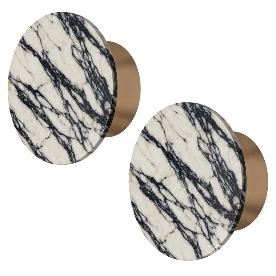 FareDecor Santi Calacatta Viola Marble Brass Wall Light Image 1