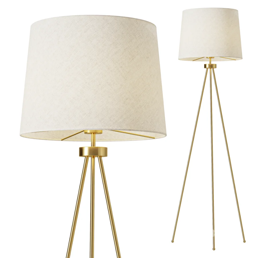 Tristan Brass Tripod Floor Lamp Image 1