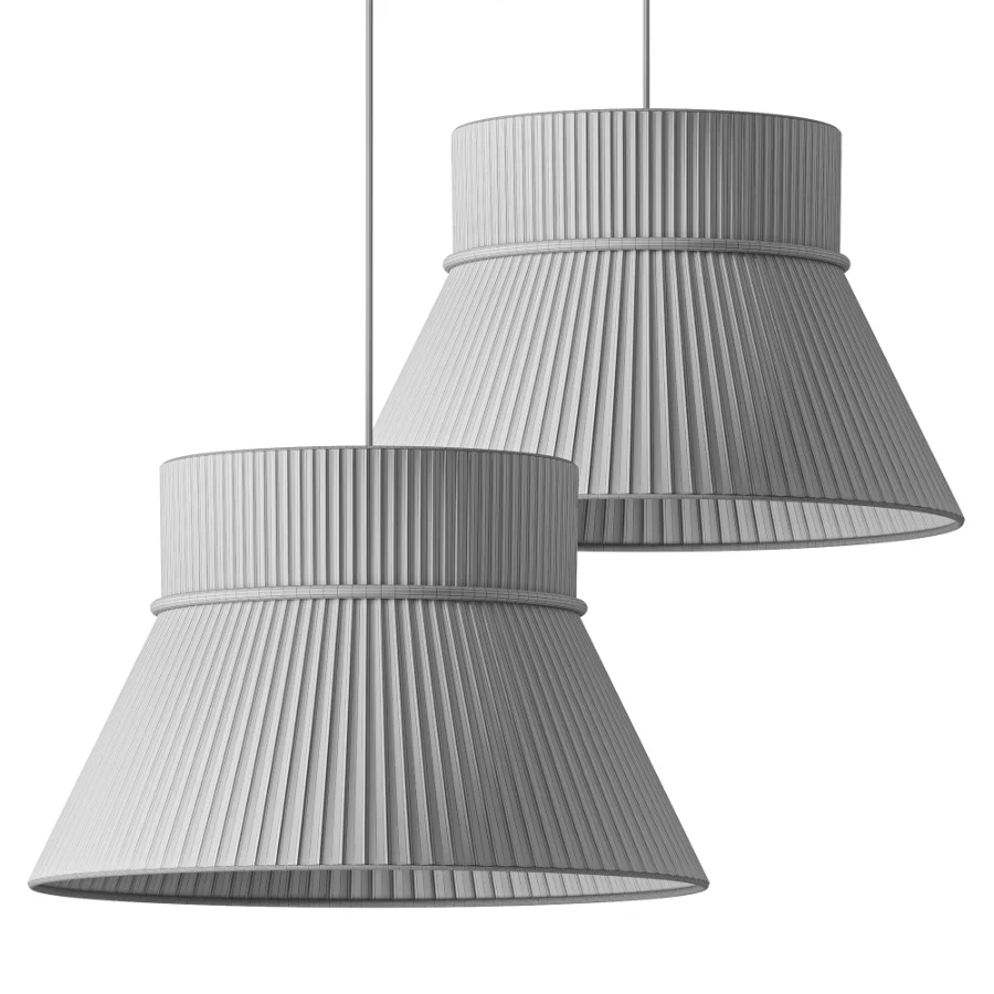 Lustria Suspension Fabric Pleated Cone Chandelier White C Image 3