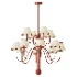 Red Curved Arm Fabric Shade Chandelier - Thumbnail 2