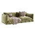 Modern Soft Velvet Sofa with Cushions and Throw Blanket - Thumbnail 2