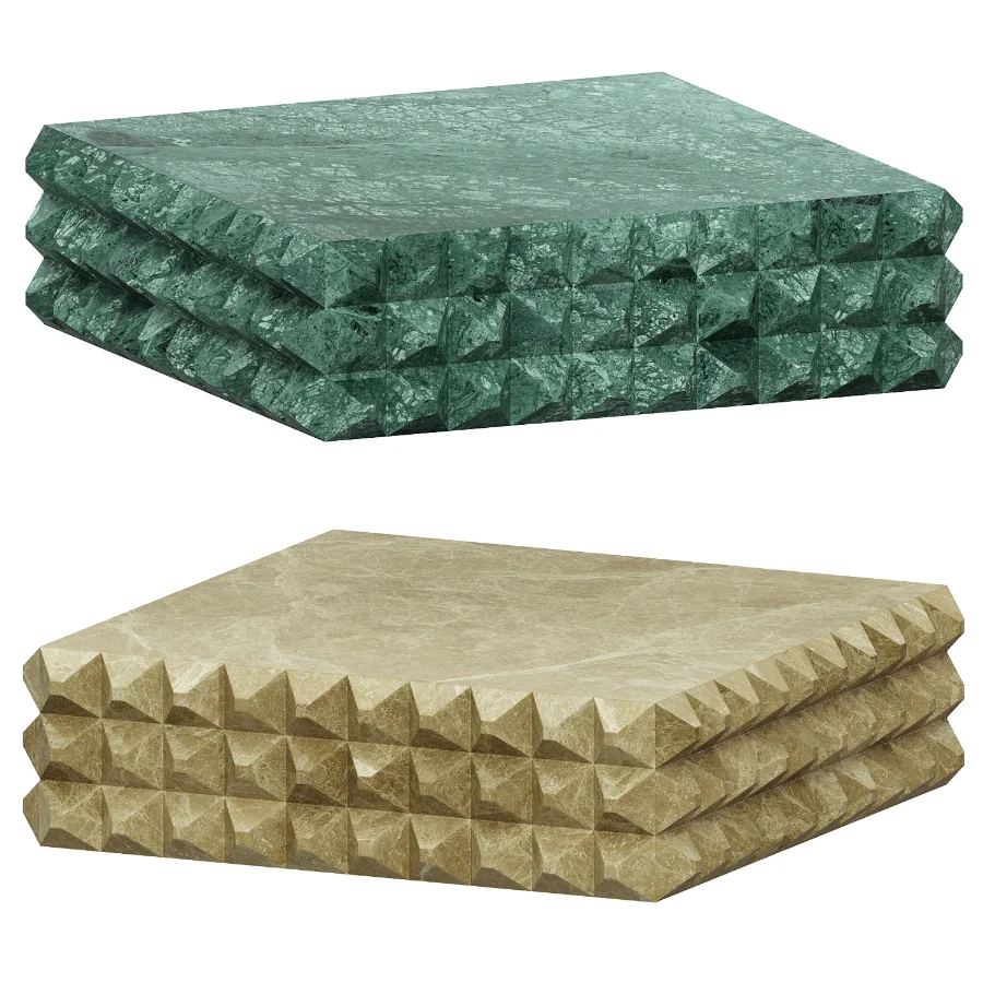Bottega Green Square Marble Coffee Table Image 5