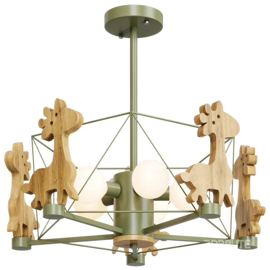 Lovely Deer Wooden Chandelier Image 1