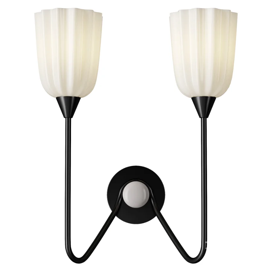 Soho Home Quaid Frosted Glass Wall Light Image 2