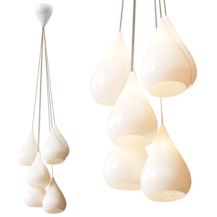White Drop Pendants Image 1