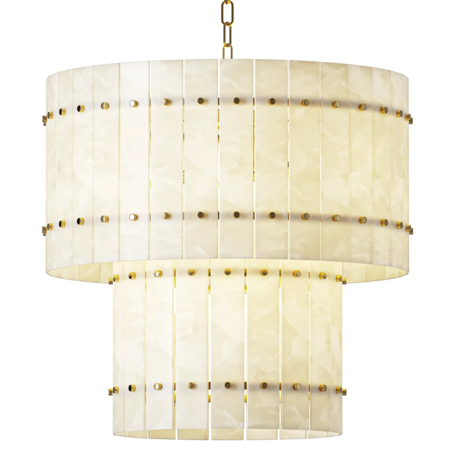 Valmont 2 Tier Marble Chandelier Image 1