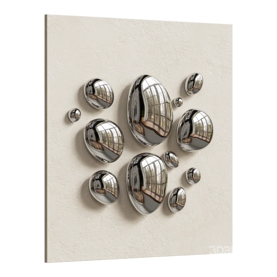 Chrome Bubble Wall Decor 02 Image 3
