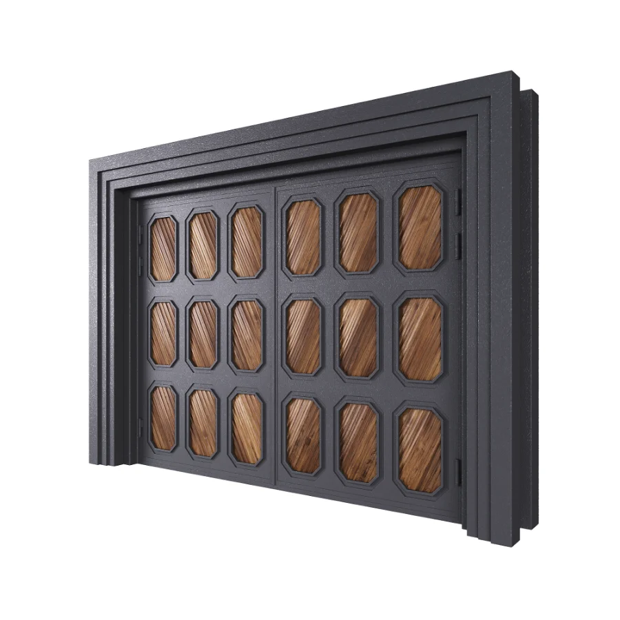 Iron gate with wooden details Image 6