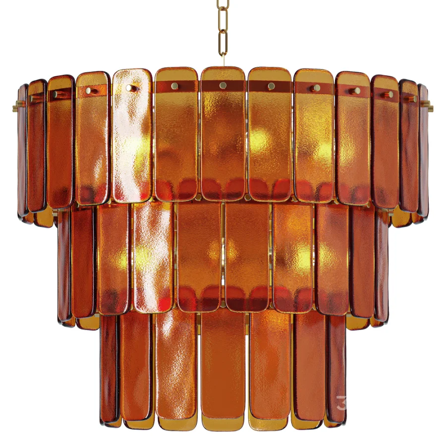 Houseof Amber Glass Tiered Chandelier Image 1