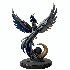 Golden Blue Phoenix Abstract Metal Sculpture - Thumbnail 3