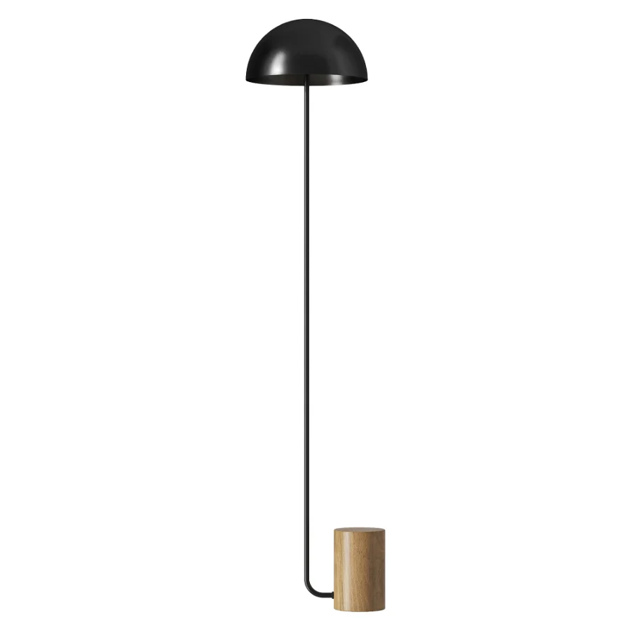 Itens Cogumelo Green Wood Floor Lamp Image 1