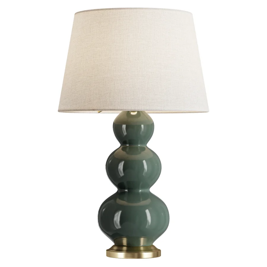 Robert Abbey Triple Gourd Plum Brass Table Lamp Image 2