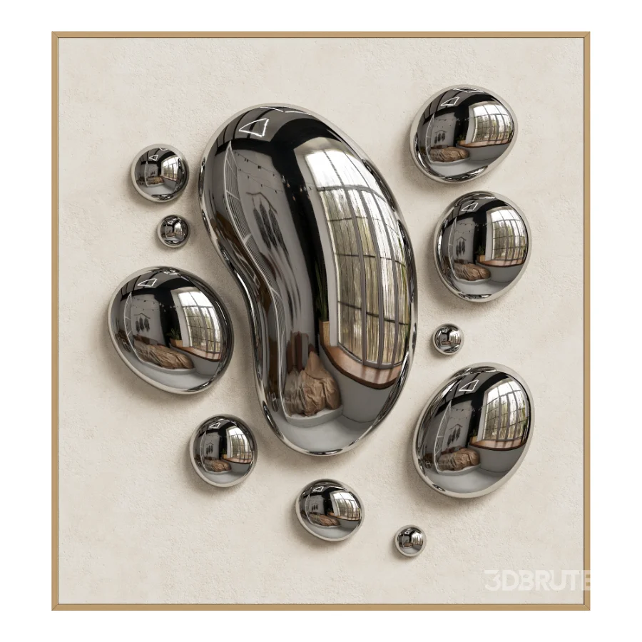 Chrome Bubble Wall Decor 03 Image 1