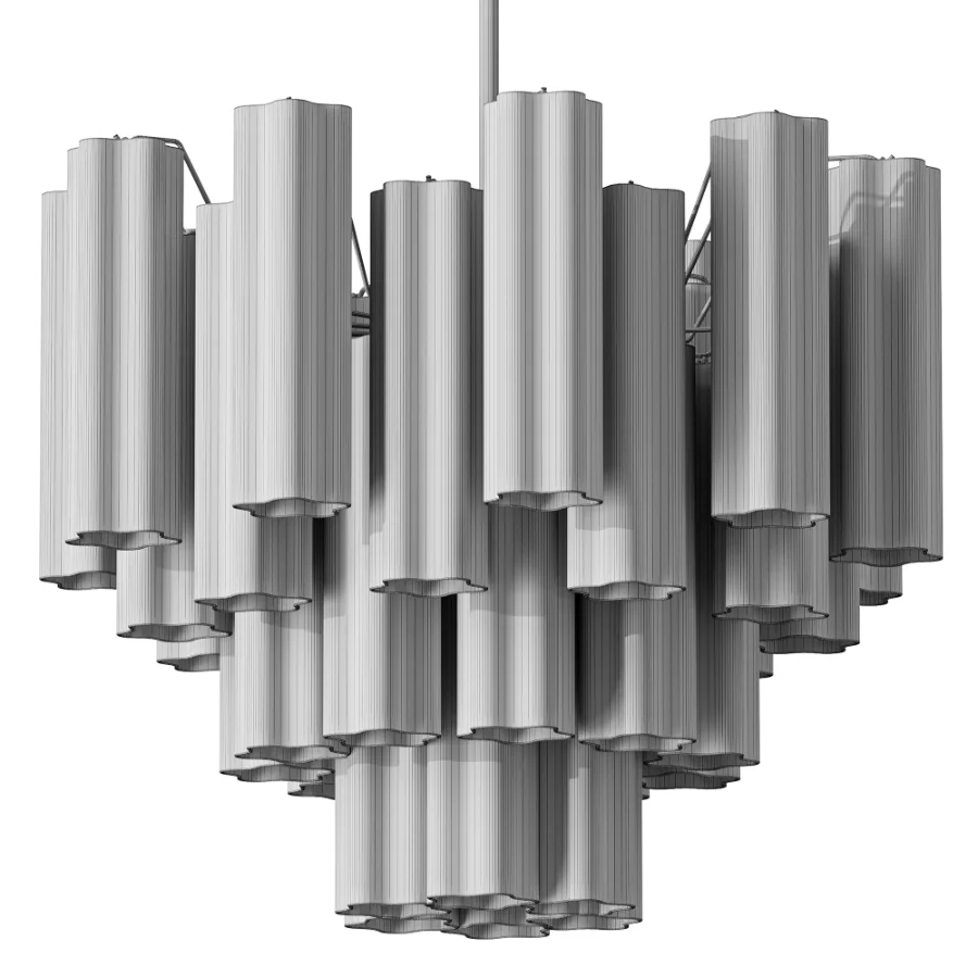 Murano Chandelier Blue Glass Tubes Image 3