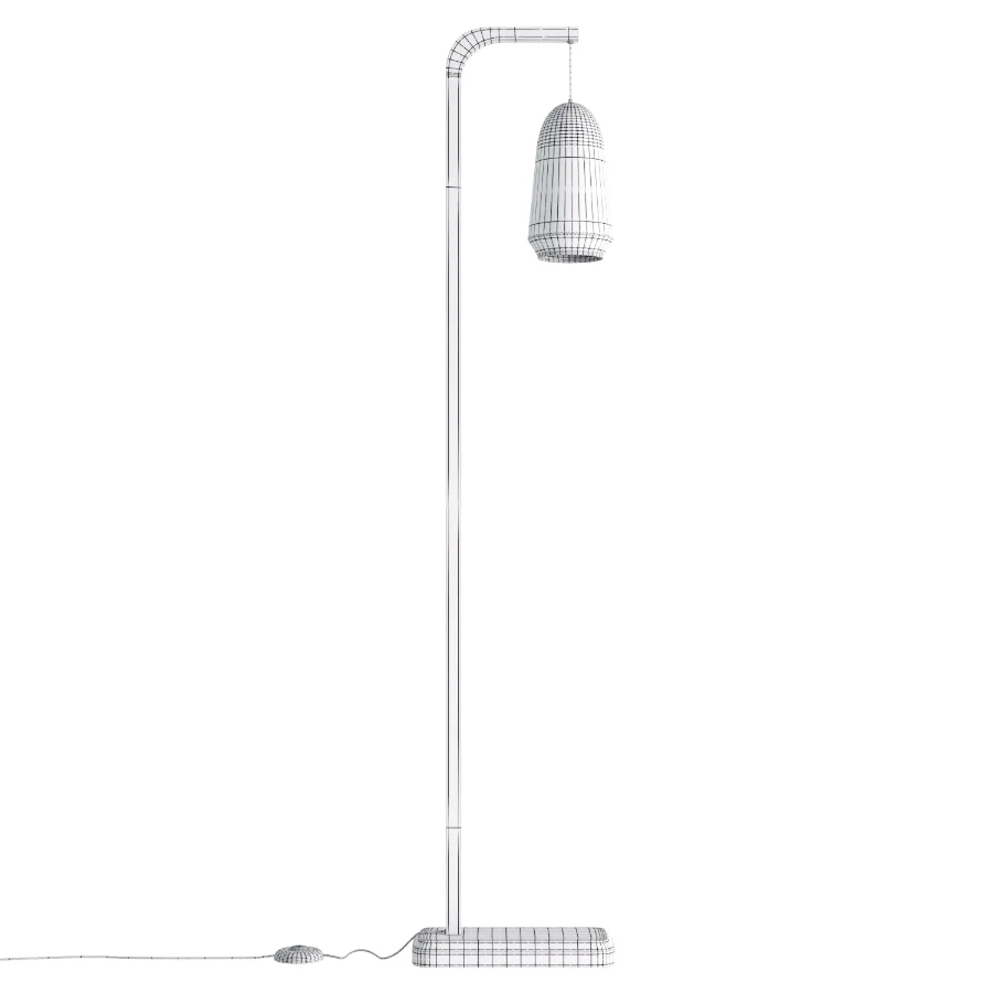 Nasoa glass and wood floor lamp Image 1