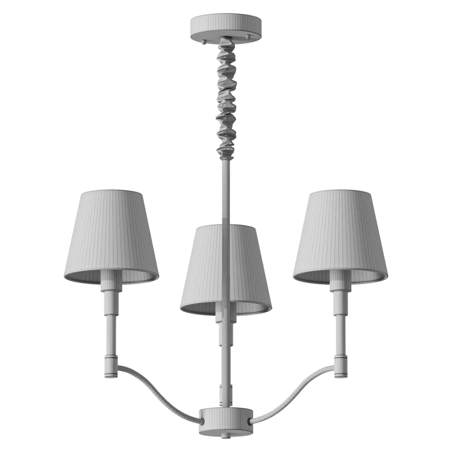 Meridian Mid Century Brass Chandelier 3 heads Image 2
