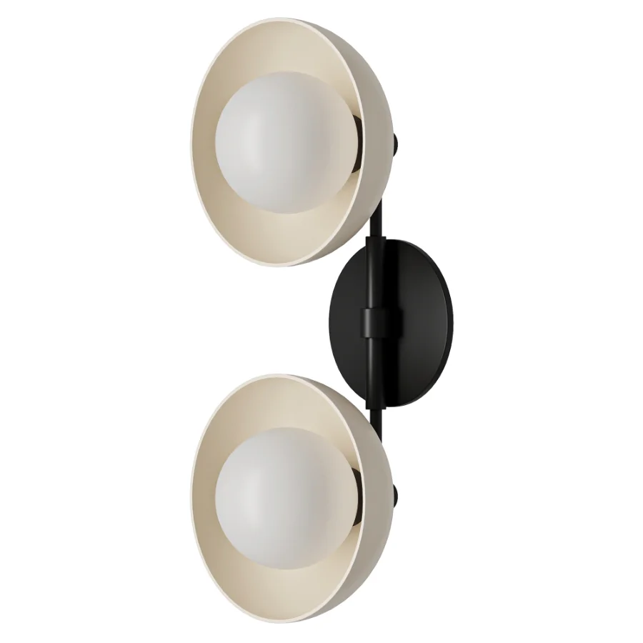 Dixon Double Brass Hemisphere Wall Sconce Image 2