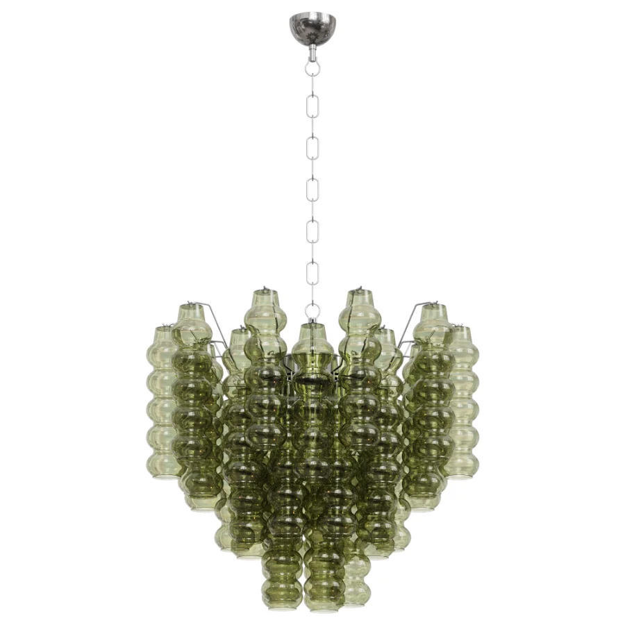 Murano Chandelier Curva Rosa 36 Tubes Image 6