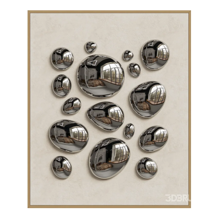 Chrome Bubble Wall Decor 08 Image 1